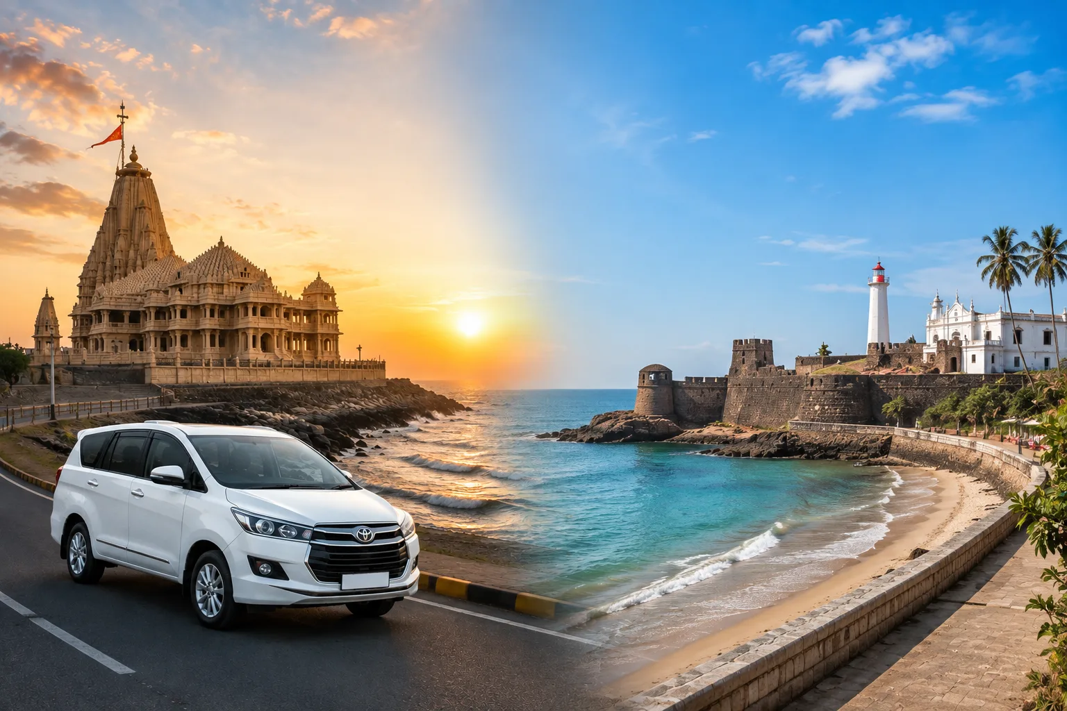 Somnath to Diu Taxi Taxi by private cab