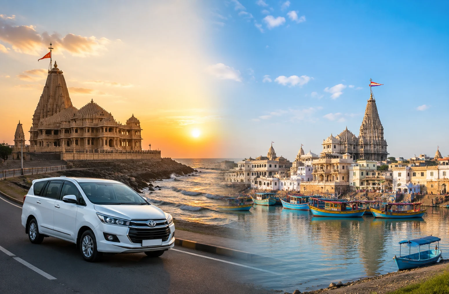 Somnath to Dwarka Taxi by private cab